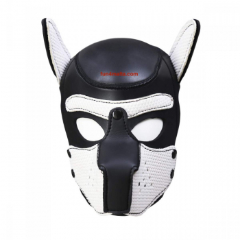 Neoprene Puppy Hood, black and white